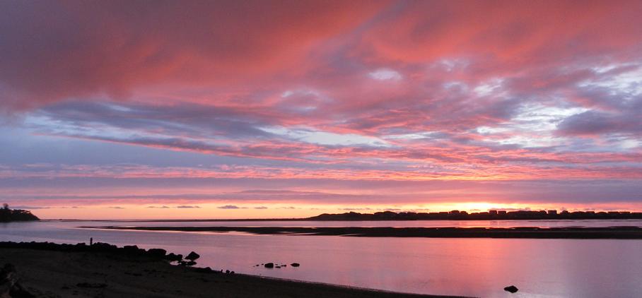 Sunset on Alsea Bay, Waldport, Oregon